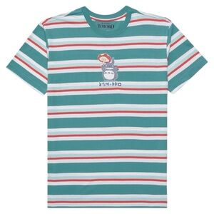 NWT Studio Ghibli My Neighbor Totoro Running Totoro Embroidered Striped T-Shirt